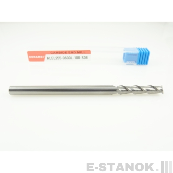 Двухзаходная фреза по алюминию CERAMEI: диам. 6 мм, реж. часть 18 мм, общ. длина 100 мм