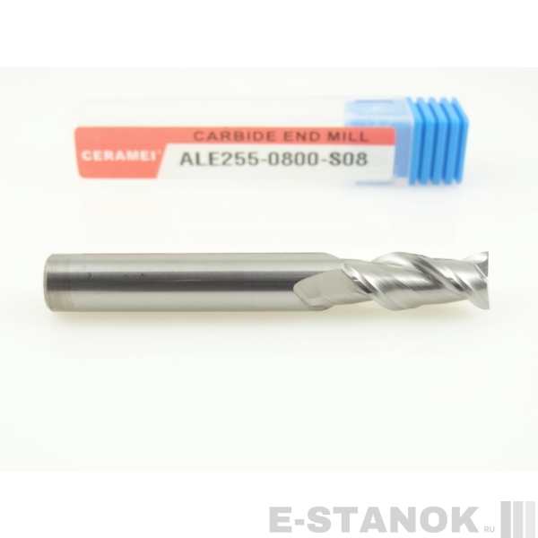 Двухзаходная фреза по алюминию CERAMEI: диам. 8 мм, реж. часть 20 мм