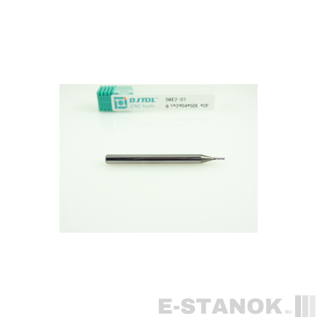 Двухзаходная фреза по алюминию DJTOL: диам. 1 мм, хвост. 4 мм, реж. часть 3 мм