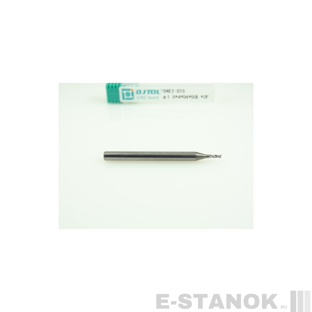 Двухзаходная фреза по алюминию DJTOL: диам. 1.5 мм, хвост. 4 мм, реж. часть 4 мм
