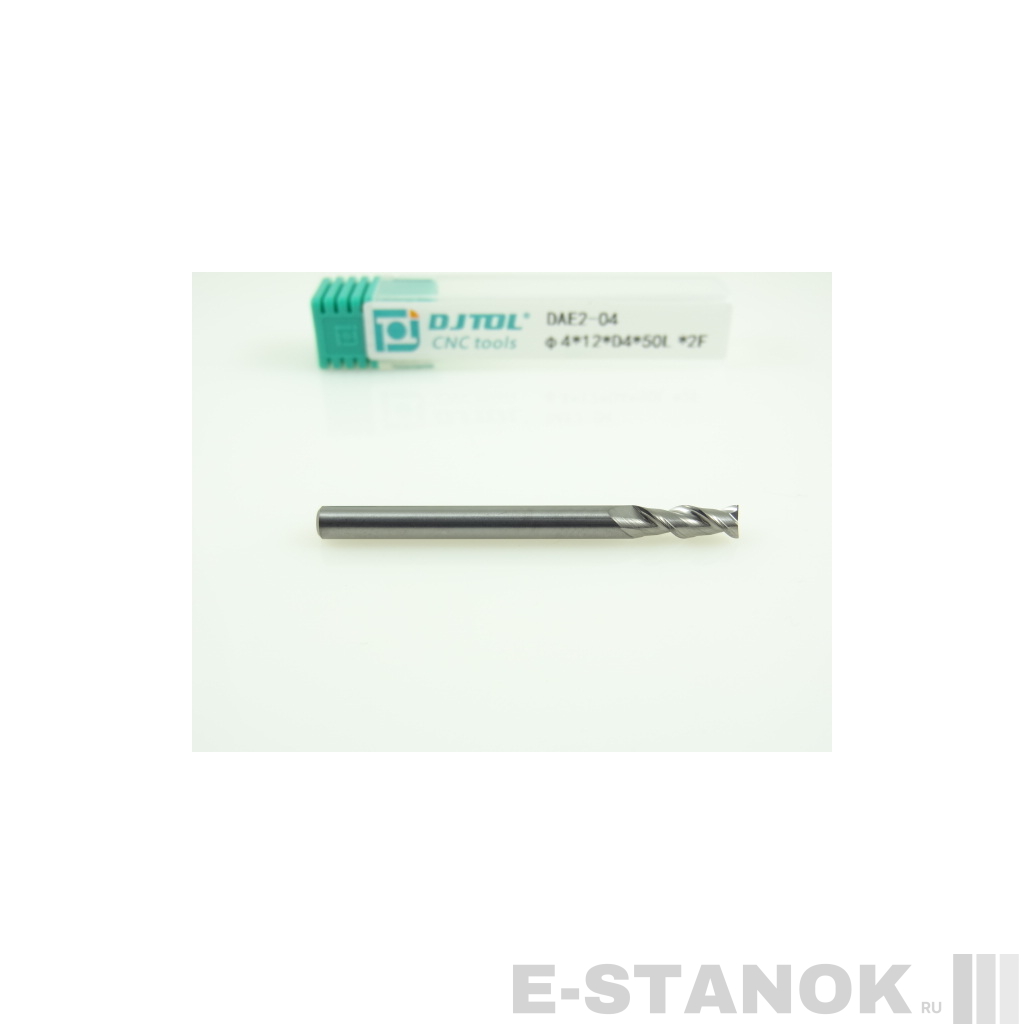 Двухзаходная фреза по алюминию DJTOL: диам. 4 мм, реж. часть 12 мм