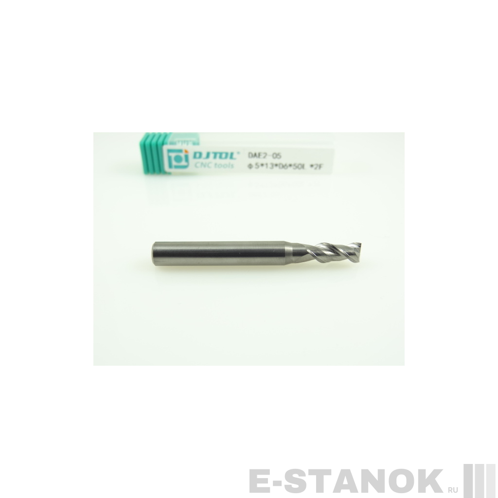 Двухзаходная фреза по алюминию DJTOL: диам. 5 мм, хвост. 6 мм, реж. часть 13 мм
