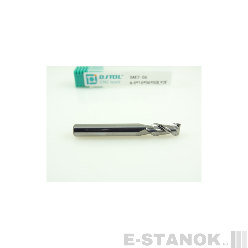 Двухзаходная фреза по алюминию DJTOL: диам. 6 мм, реж. часть 16 мм