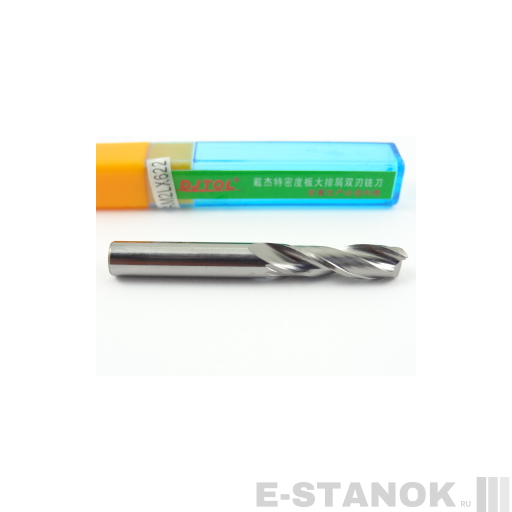 Двухзаходная фреза по МДФ DJTOL A: диам. 6 мм, реж. длина 22 мм
