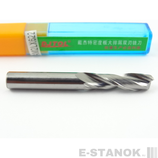 Двухзаходная фреза по МДФ DJTOL A: диам. 6 мм, реж. длина 22 мм