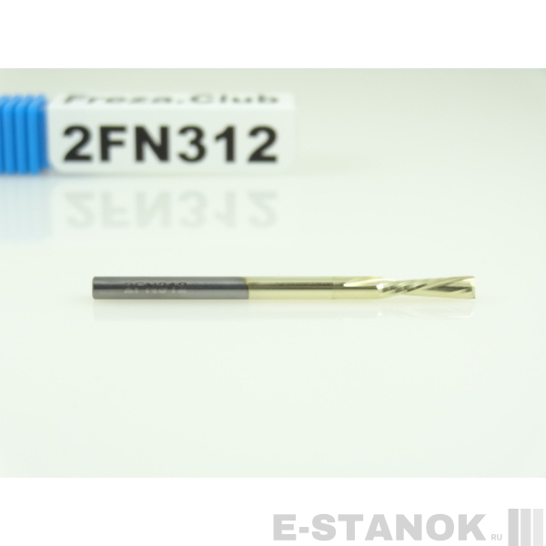 Двухзаходная фреза стружка вниз Альма+: диам. 3 мм, реж. длина 12 мм