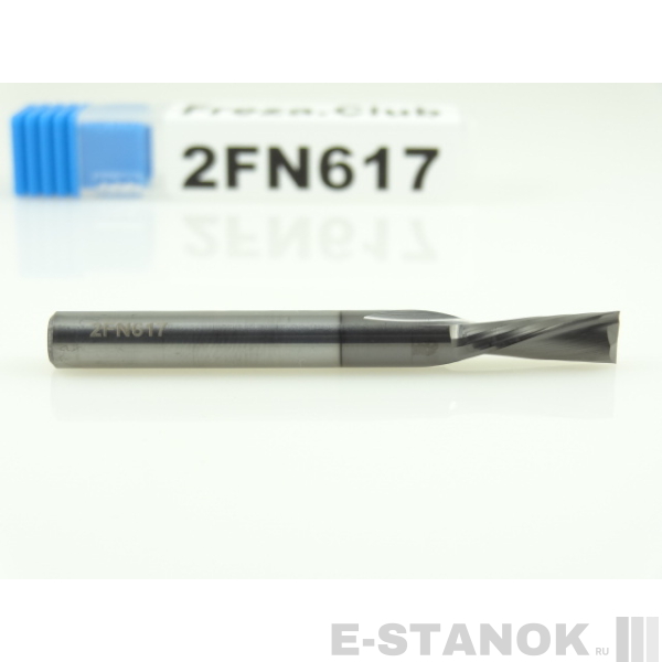 Двухзаходная фреза стружка вниз Альма+: диам. 6 мм, реж. длина 17 мм