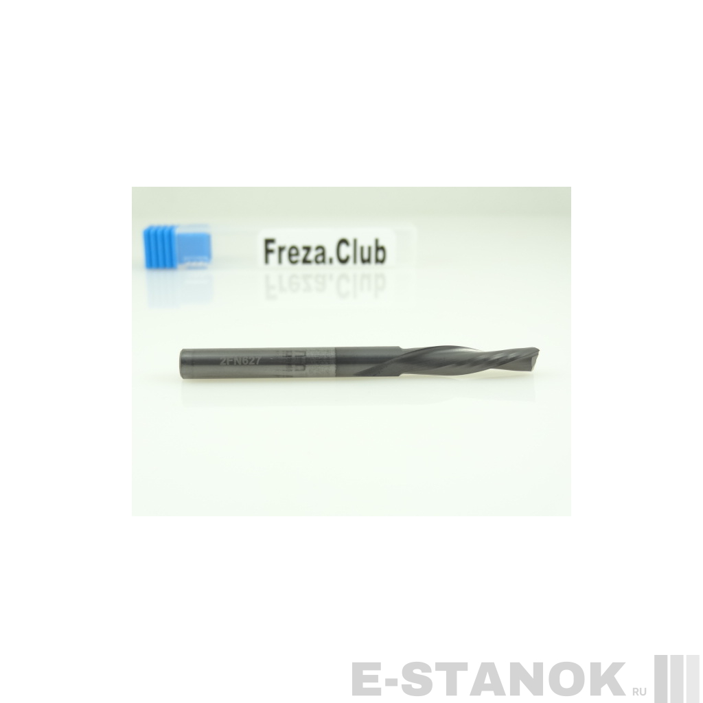 Двухзаходная фреза стружка вниз Альма+: диам. 6 мм, реж. длина 27 мм