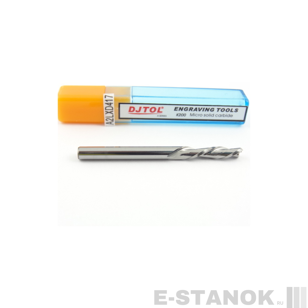 Двухзаходная фреза стружка вниз DJTOL A: диам. 4 мм, реж. длина 17 мм