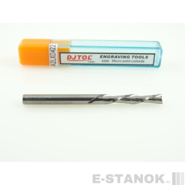 Двухзаходная фреза стружка вниз DJTOL A: диам. 4 мм, реж. длина 22 мм