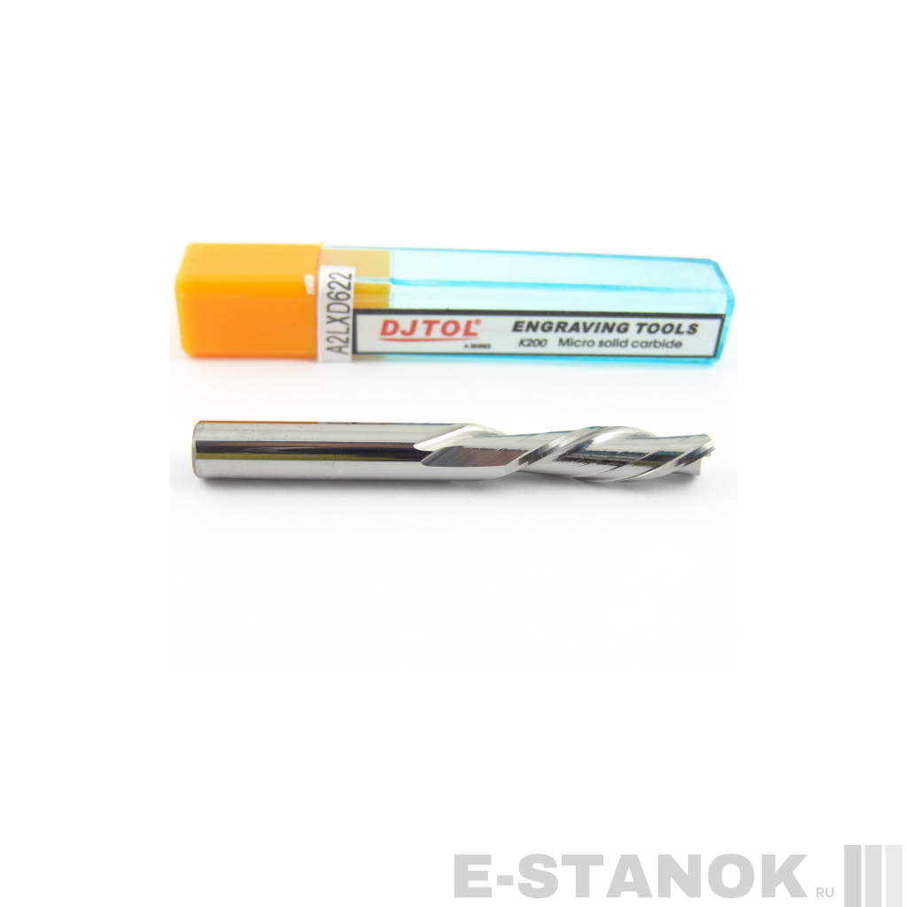 Двухзаходная фреза стружка вниз DJTOL A: диам. 6 мм, реж. длина 22 мм