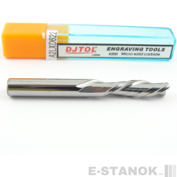 Двухзаходная фреза стружка вниз DJTOL A: диам. 6 мм, реж. длина 22 мм