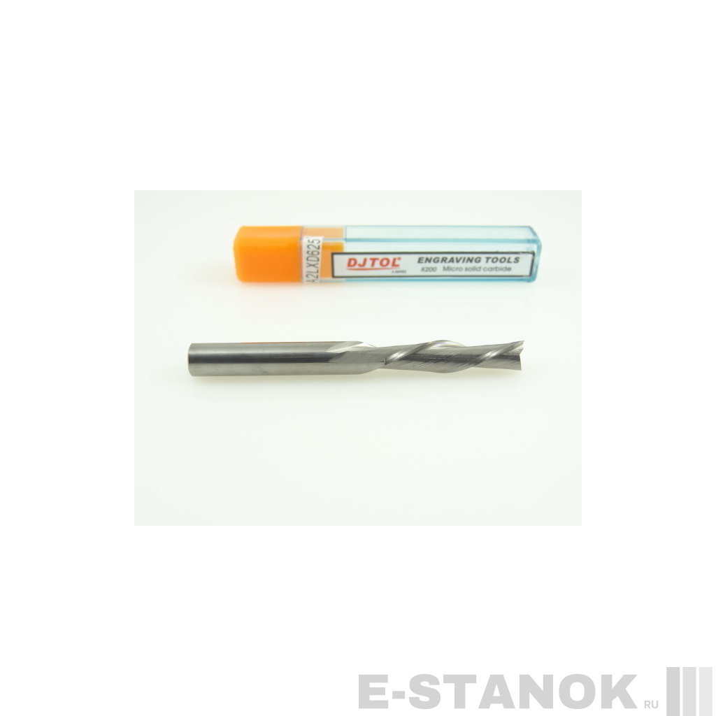 Двухзаходная фреза стружка вниз DJTOL A: диам. 6 мм, реж. длина 25 мм