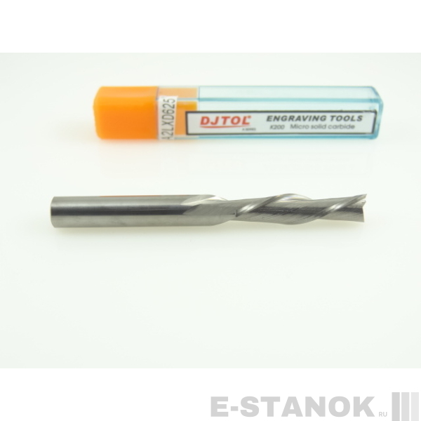 Двухзаходная фреза стружка вниз DJTOL A: диам. 6 мм, реж. длина 25 мм