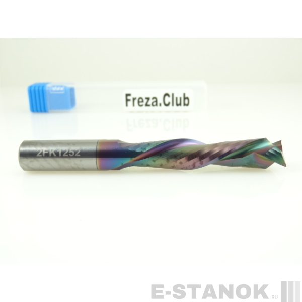 Двухзаходная компрессионная фреза Альма+: диам. 12 мм, реж. длина 52 мм