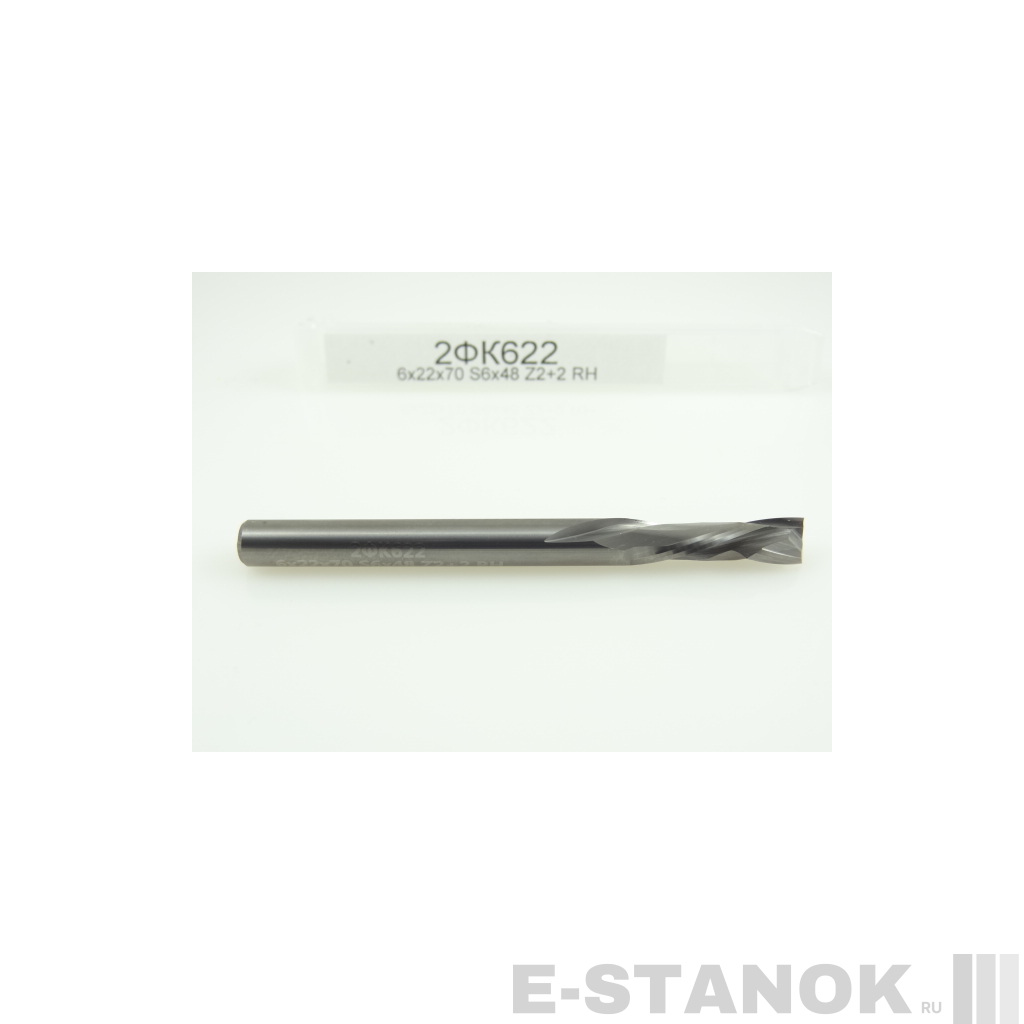 Двухзаходная компрессионная фреза Альма: диам. 6 мм, реж. длина 22 мм