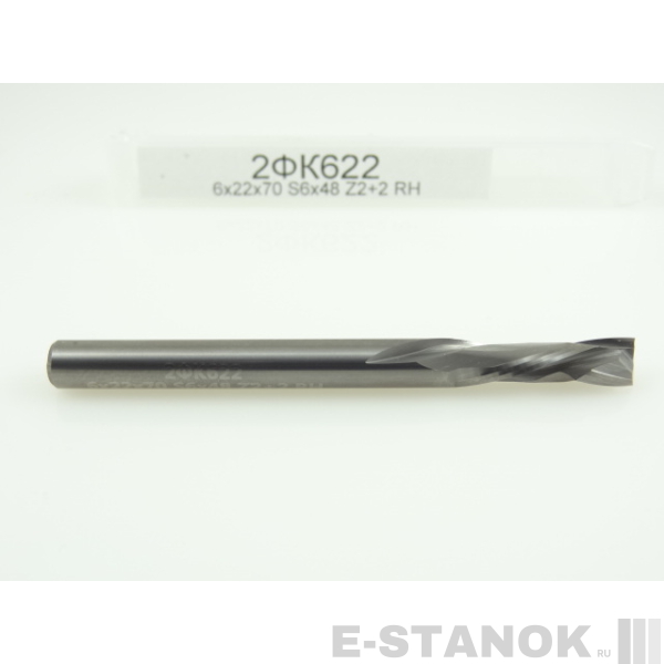 Двухзаходная компрессионная фреза Альма: диам. 6 мм, реж. длина 22 мм