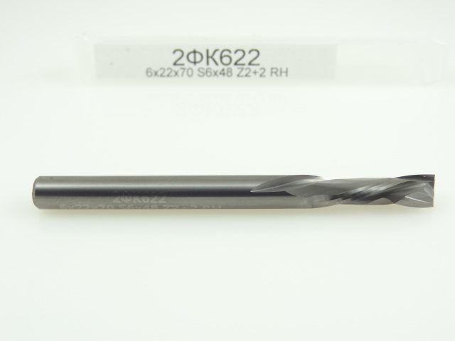 Двухзаходная компрессионная фреза Альма: диам. 6 мм, реж. длина 22 мм Двухзаходная компрессионная фреза Альма: диам. 6 мм, реж. длина 22 мм