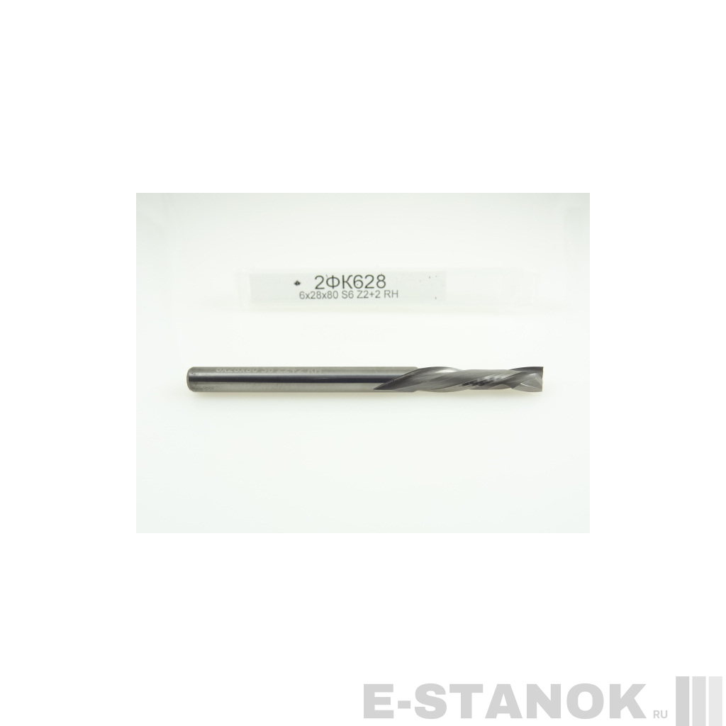 Двухзаходная компрессионная фреза Альма: диам. 6 мм, реж. длина 28 мм