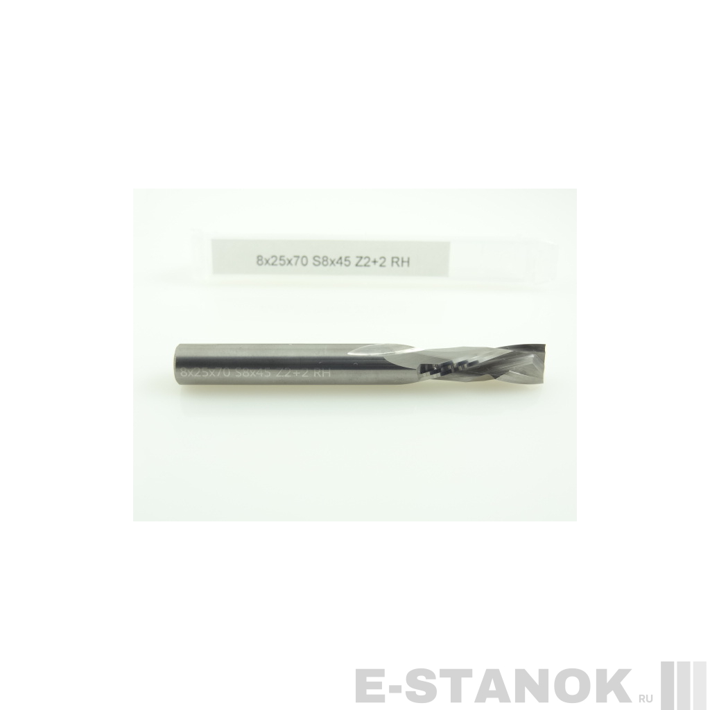 Двухзаходная компрессионная фреза Альма: диам. 8 мм, реж. длина 25 мм