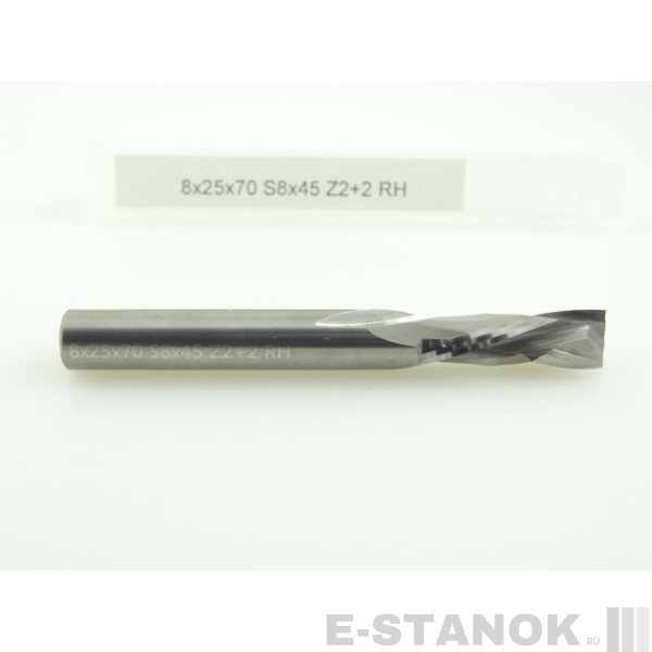 Двухзаходная компрессионная фреза Альма: диам. 8 мм, реж. длина 25 мм