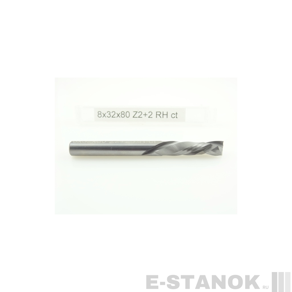 Двухзаходная компрессионная фреза Альма: диам. 8 мм, реж. длина 32 мм