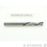 Двухзаходная компрессионная фреза Альма: диам. 8 мм, реж. длина 32 мм