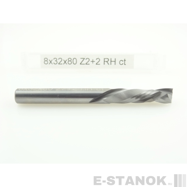 Двухзаходная компрессионная фреза Альма: диам. 8 мм, реж. длина 32 мм