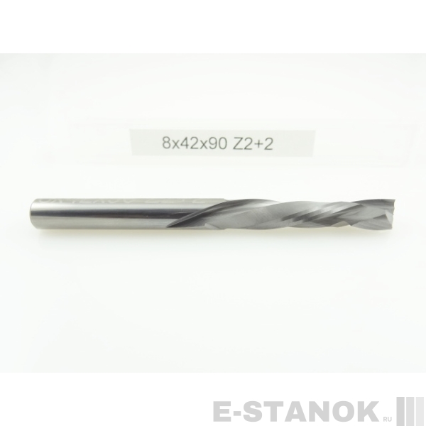 Двухзаходная компрессионная фреза Альма: диам. 8 мм, реж. длина 42 мм