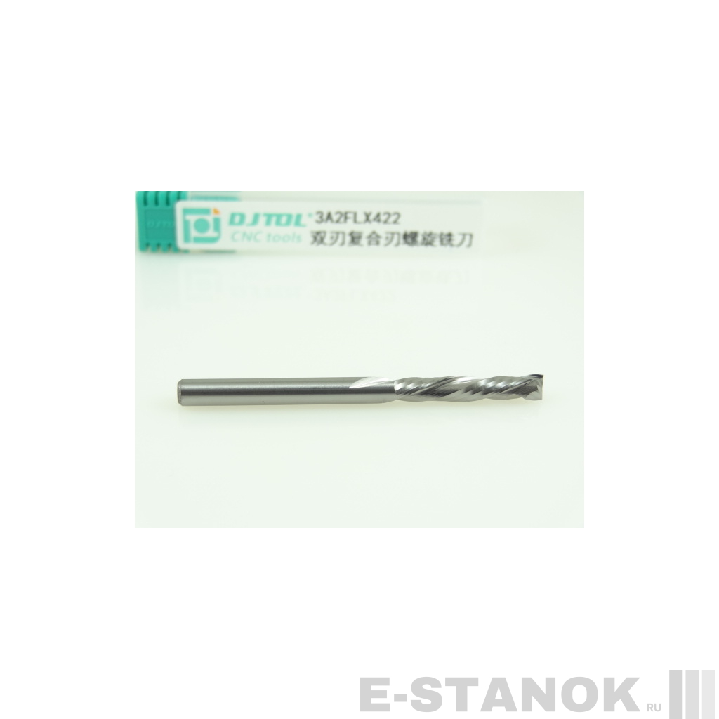 Двухзаходная компрессионная фреза DJTOL 3A: диам. 4 мм, реж. длина 22 мм