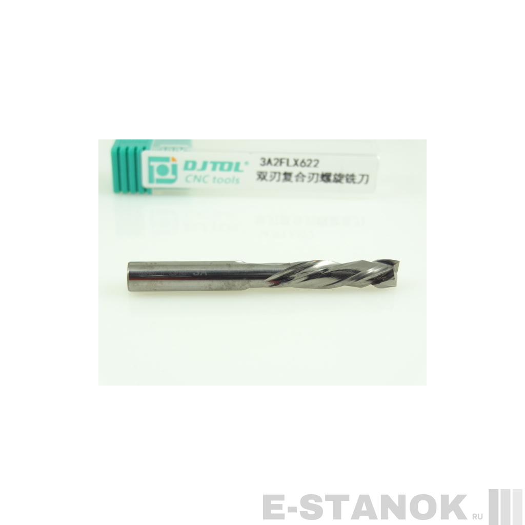 Двухзаходная компрессионная фреза DJTOL 3A: диам. 6 мм, реж. длина 22 мм