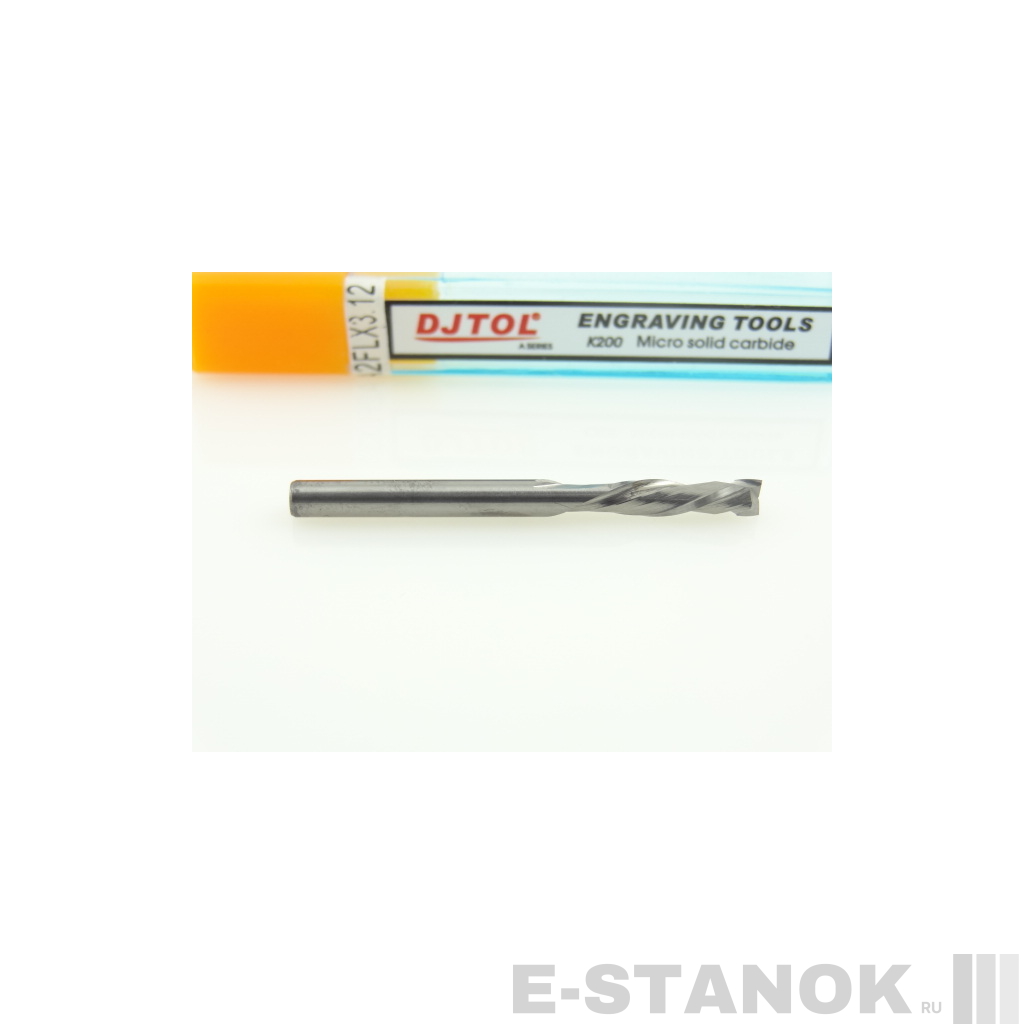 Двухзаходная компрессионная фреза DJTOL A: диам. 3.175 мм, реж. длина 12 мм
