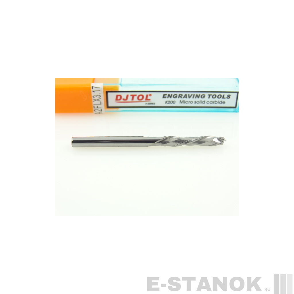 Двухзаходная компрессионная фреза DJTOL A: диам. 3.175 мм, реж. длина 17 мм
