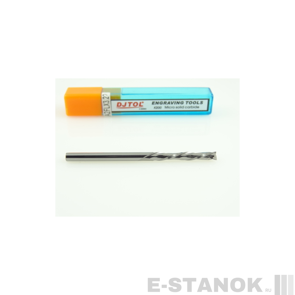 Двухзаходная компрессионная фреза DJTOL A: диам. 3.175 мм, реж. длина 22 мм