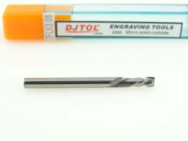 Двухзаходная компрессионная фреза DJTOL A: диам. 3.175 мм, реж. длина 8 мм