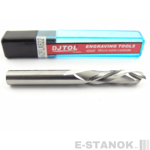 Двухзаходная компрессионная фреза DJTOL AA: диам. 6 мм, реж. длина 22 мм