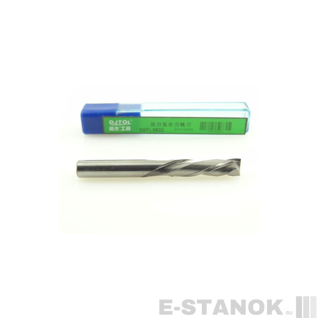 Двухзаходная компрессионная фреза DJTOL N: диам. 6 мм, реж. длина 22 мм