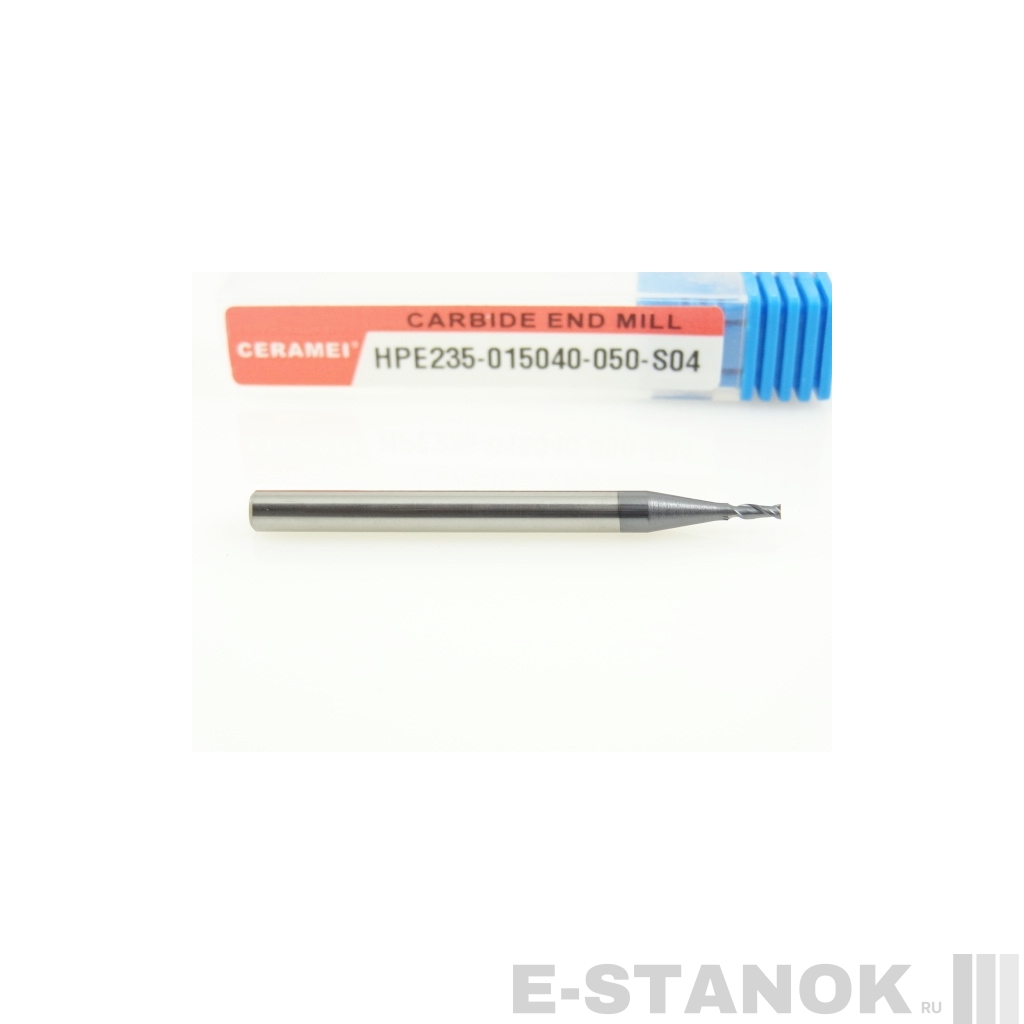 Двухзаходная универсальная фреза (HRC50) CERAMEI: диам. 1.5 мм, хвост. 4 мм, реж. часть 4 мм