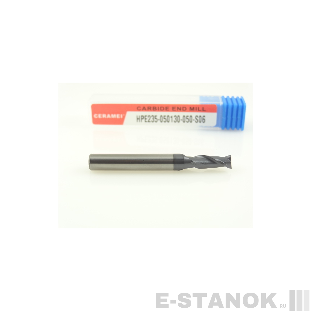 Двухзаходная универсальная фреза (HRC50) CERAMEI: диам. 5 мм, хвост. 6 мм, реж. часть 13 мм