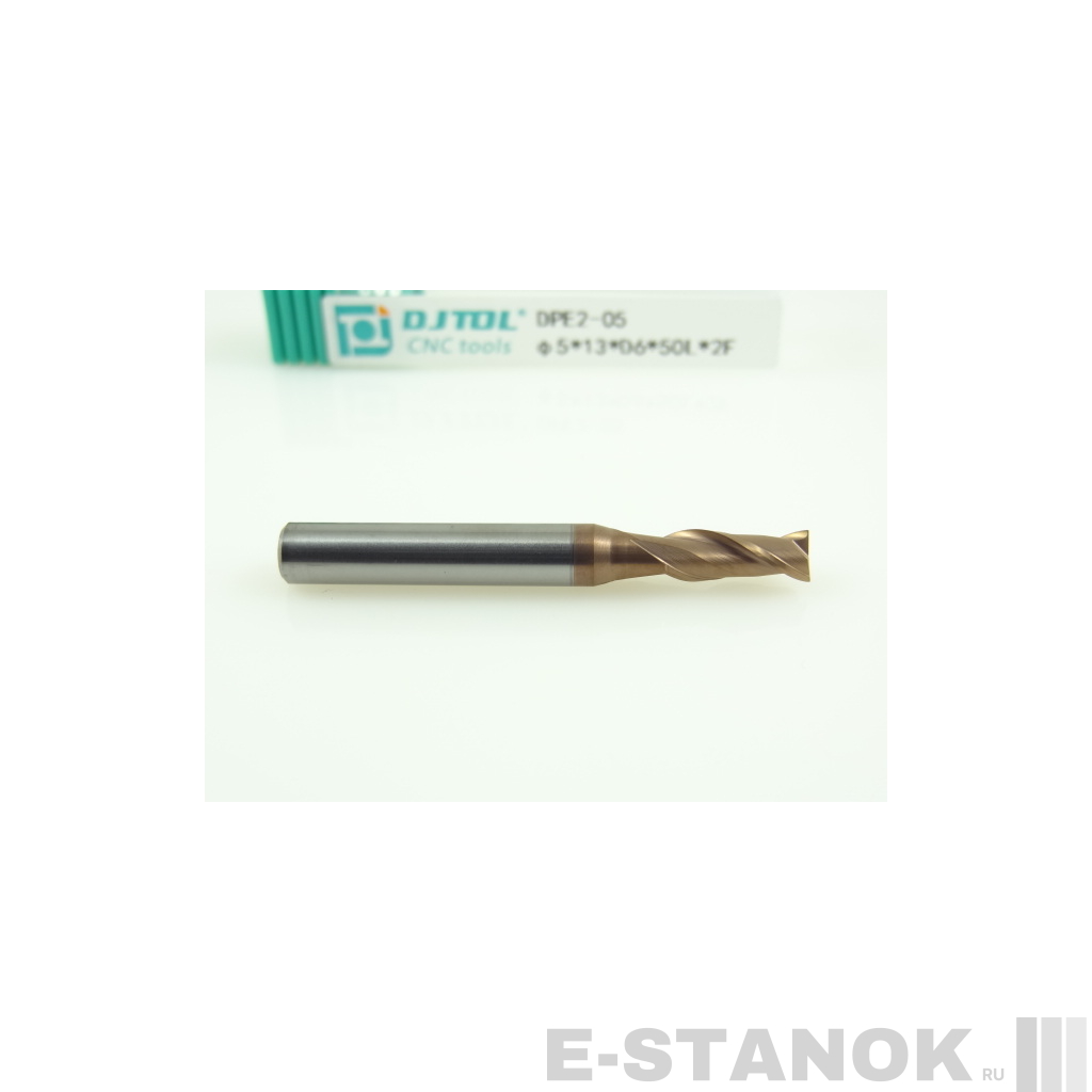 Двухзаходная универсальная фреза (HRC50) DJTOL: диам. 5 мм, хвост. 6 мм, реж. часть 13 мм