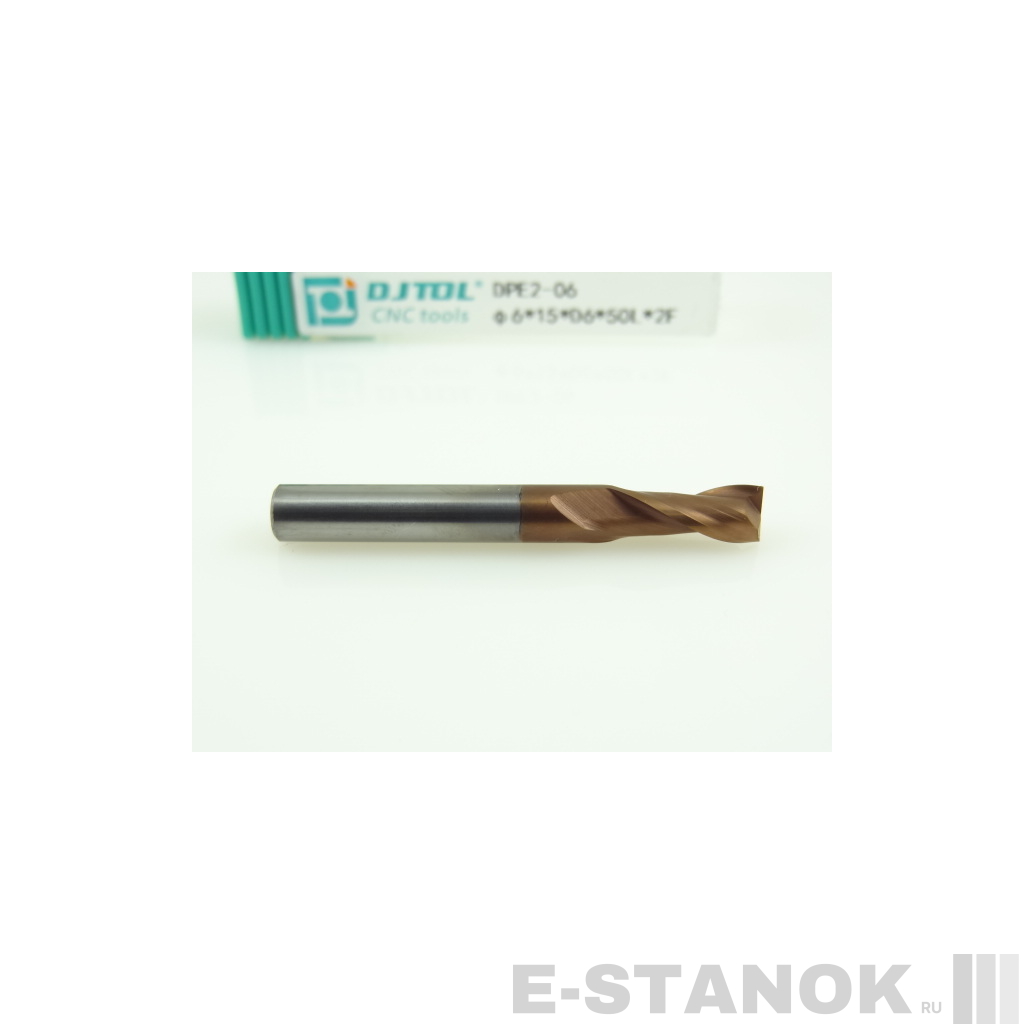Двухзаходная универсальная фреза (HRC50) DJTOL: диам. 6 мм, реж. часть 15 мм