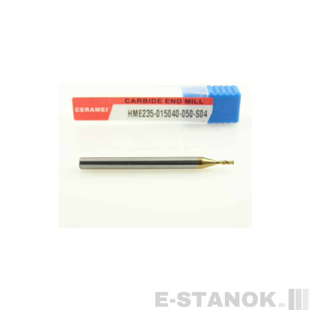 Двухзаходная универсальная фреза (HRC55) CERAMEI: диам. 1.5 мм, хвост. 4 мм, реж. часть 4 мм