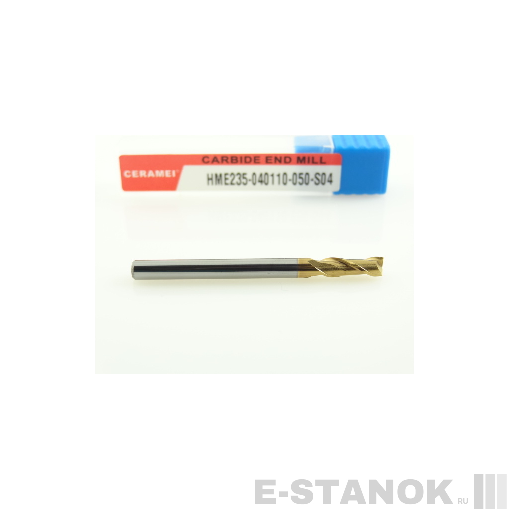 Двухзаходная универсальная фреза (HRC55) CERAMEI: диам. 4 мм, реж. часть 11 мм