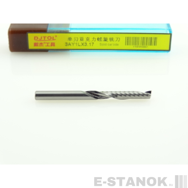 Фреза по акрилу DJTOL 3A: диам. 3.175 мм, реж. длина 17 мм