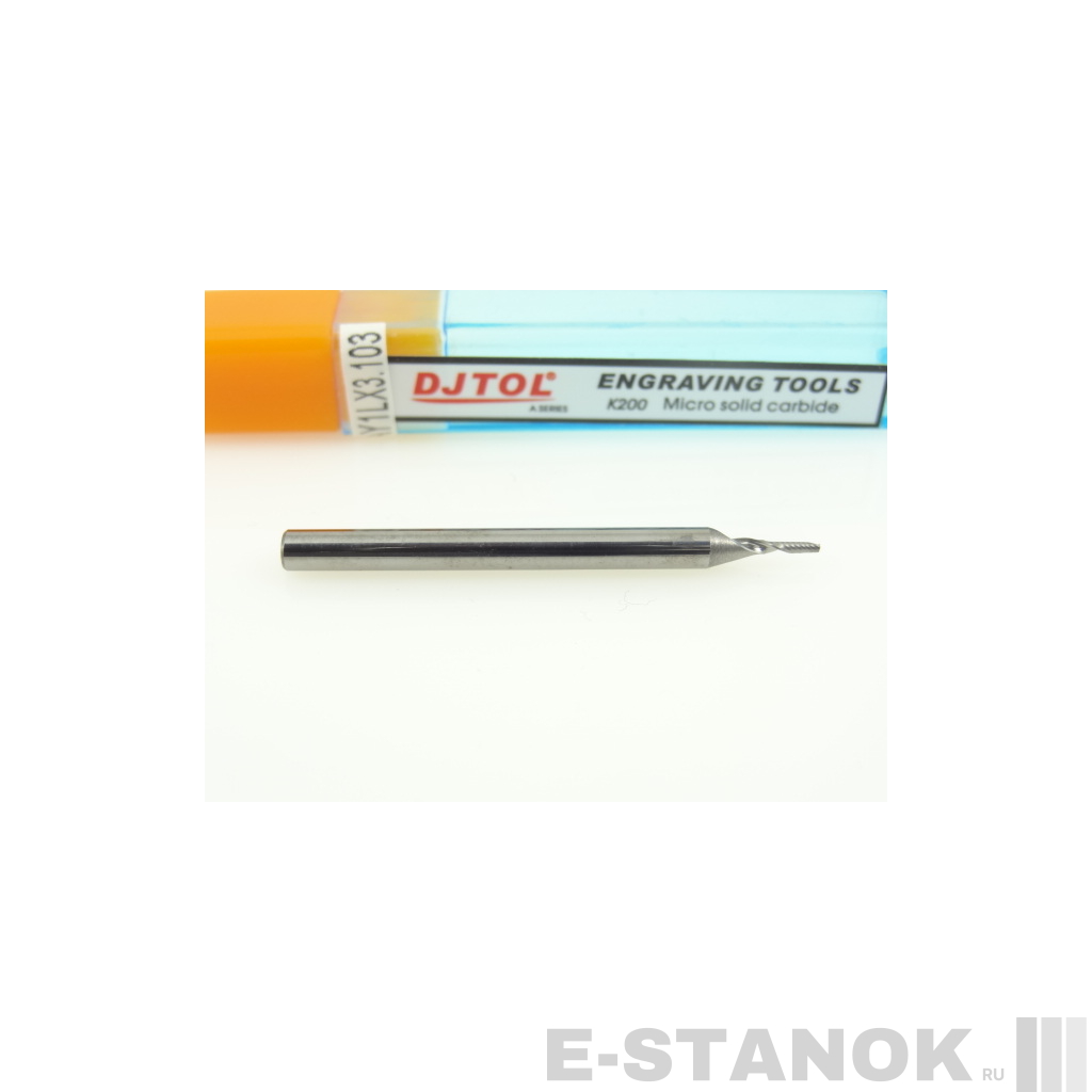 Фреза по акрилу DJTOL A: диам. 1 мм, хвост. 3.175 мм, реж. длина 3 мм