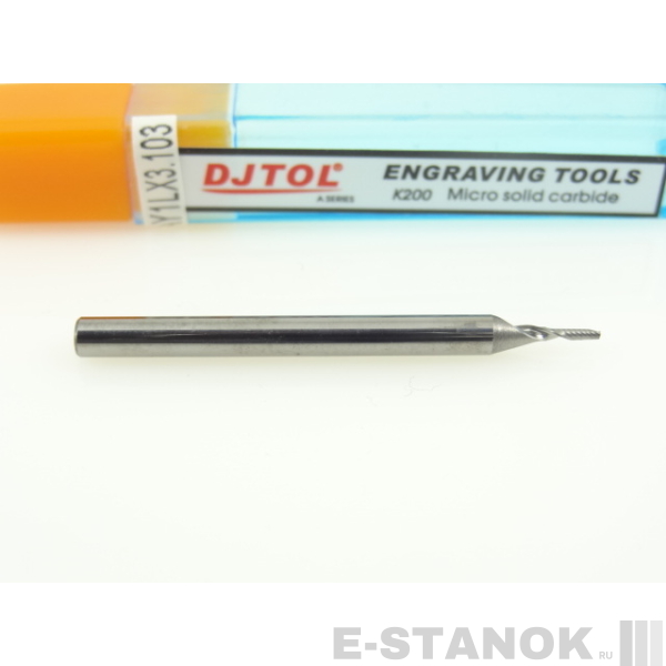 Фреза по акрилу DJTOL A: диам. 1 мм, хвост. 3.175 мм, реж. длина 3 мм