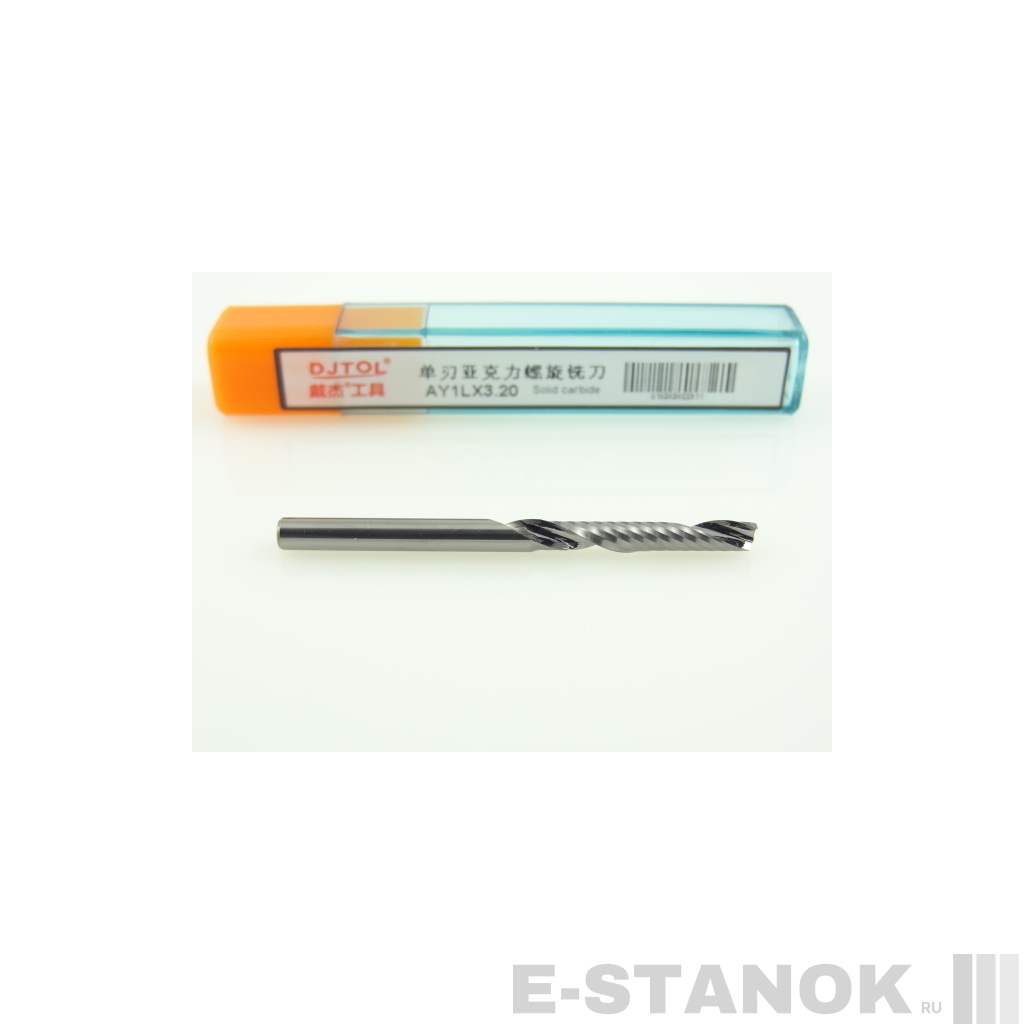 Фреза по акрилу DJTOL A: диам. 3.175 мм, реж. длина 20 мм