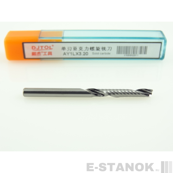 Фреза по акрилу DJTOL A: диам. 3.175 мм, реж. длина 20 мм