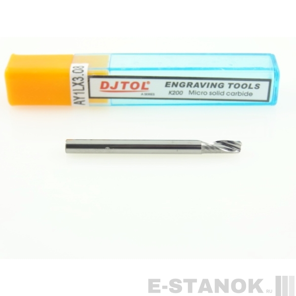 Фреза по акрилу DJTOL A: диам. 3.175 мм, реж. длина 8 мм