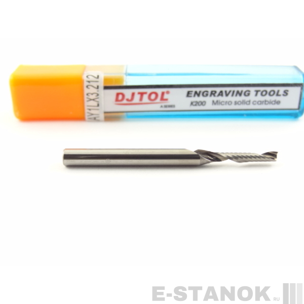 Фреза по акрилу DJTOL A: хвост. 3,175 мм, диам. 2 мм, реж. длина 12 мм